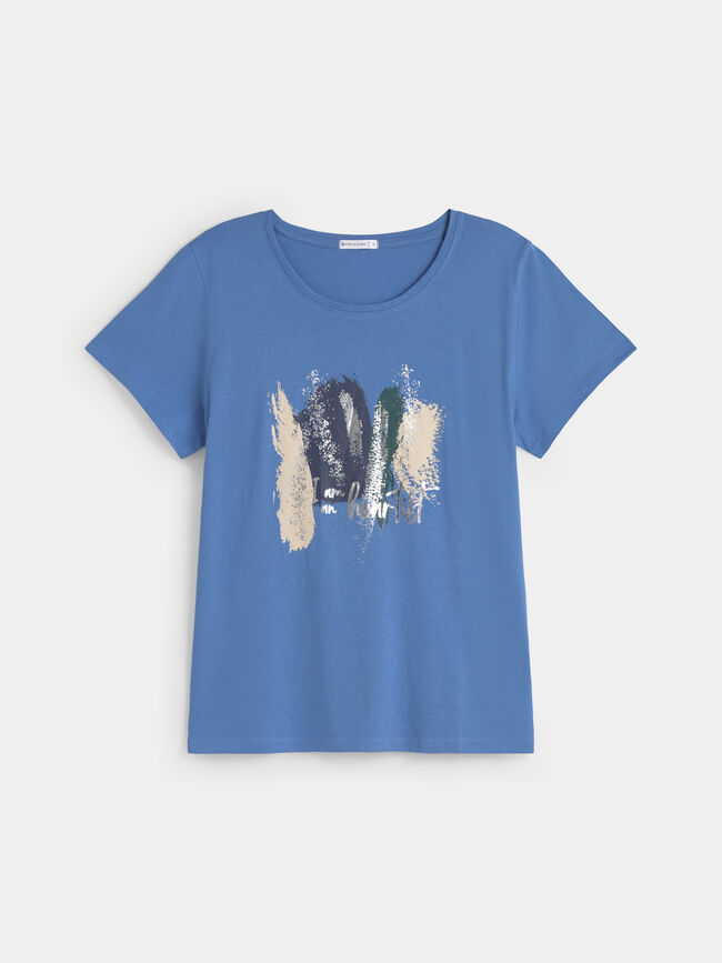 CAMISETA PINCELADAS ARTE Cobalto