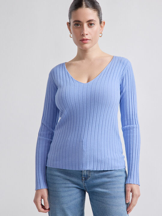 JERSEY  CUELLO PICO CANALÉ Cobalto image number null
