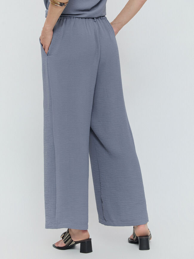 PANTALON ANCHO FLUIDO Azul Grisaceo