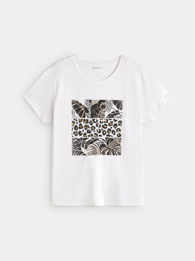 CAMISETA ANIMAL BRILLO Blanco Optico