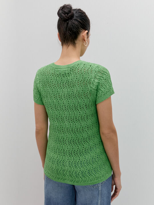 C&Aacute;RDIGAN MANGA CORTA Verde image number null