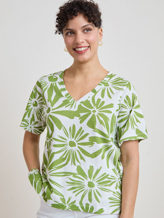 CAMISETA CUELLO PICO Estampado 2 image number null