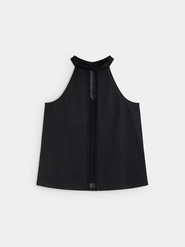 TOP HALTER Negro
