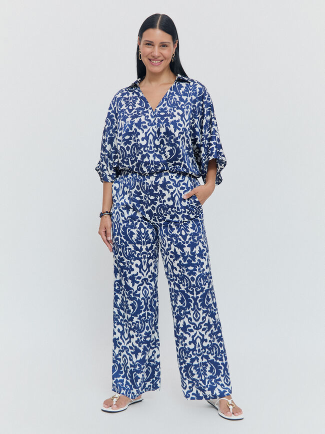 PANTALON SATEN Azul Marino