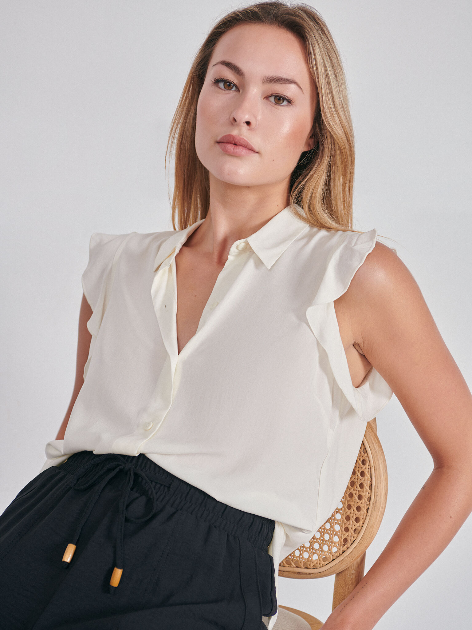 Blusa manga volante top