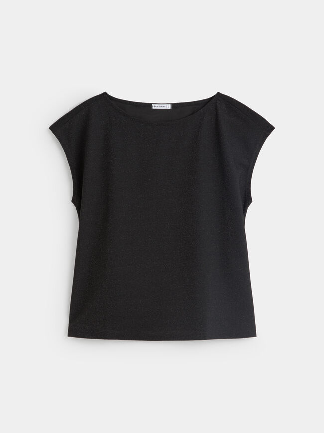 CAMISETA DETALLE BRILLO Negro