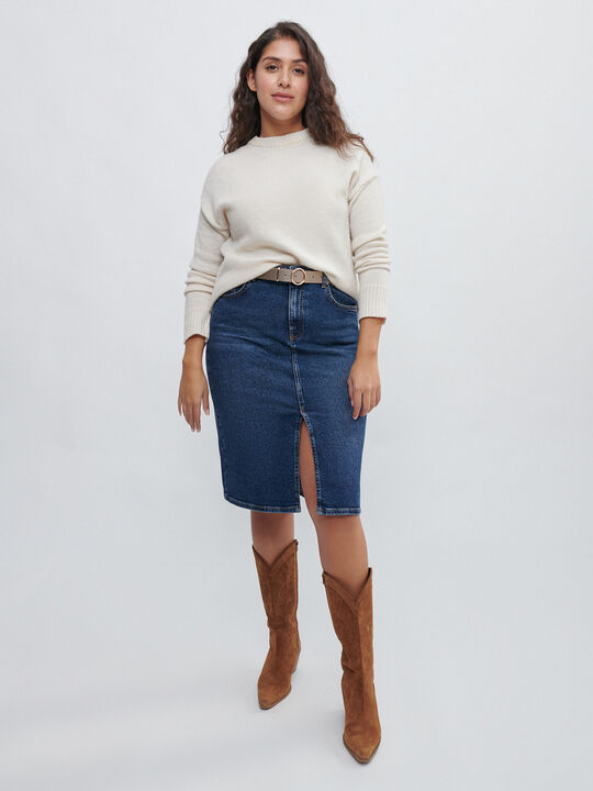 FALDA VAQUERA MIDI Mid blue image number null
