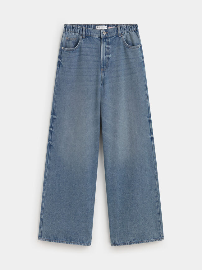 SUPER WIDE LEG GOMA Mid blue