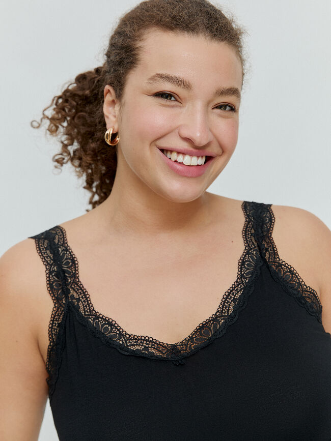 TOP LENCERO RAYA Negro
