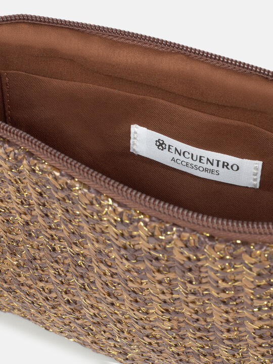BOLSO MEDIO RAFIA Marron chocolat image number null