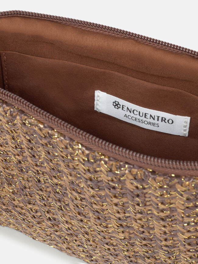 BOLSO MEDIO RAFIA Marron chocolat