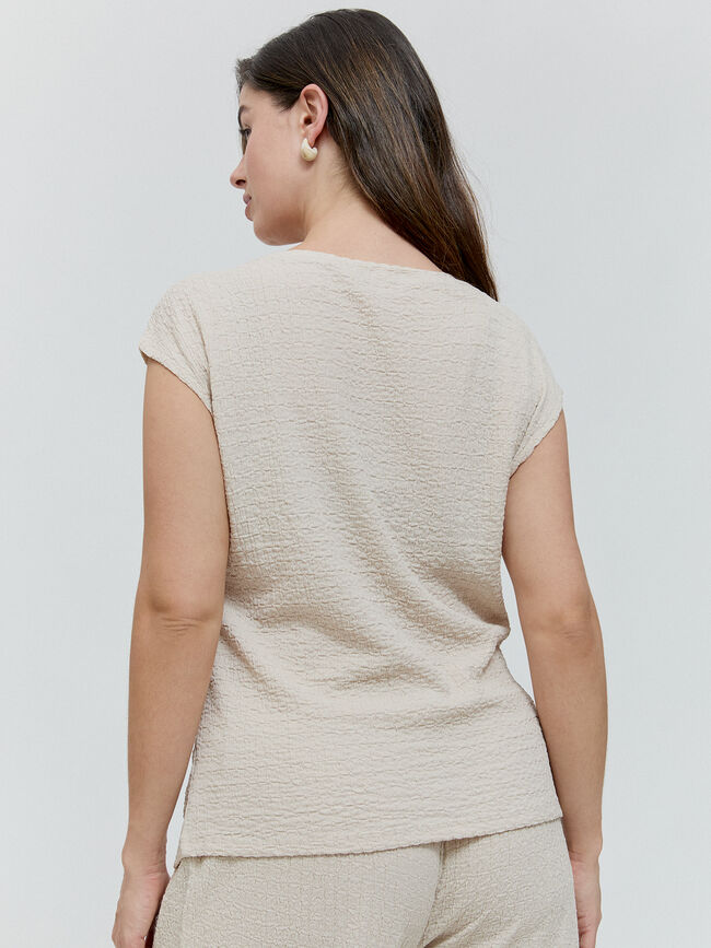 CAMISETA FRUNCES CINTURA Crudo