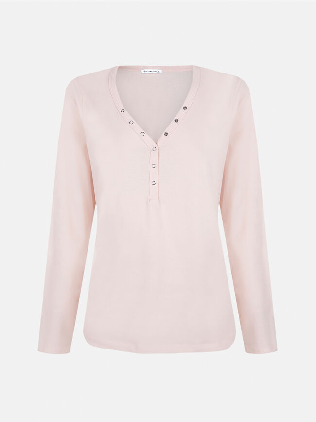 Camiseta manga larga. Rosa Claro