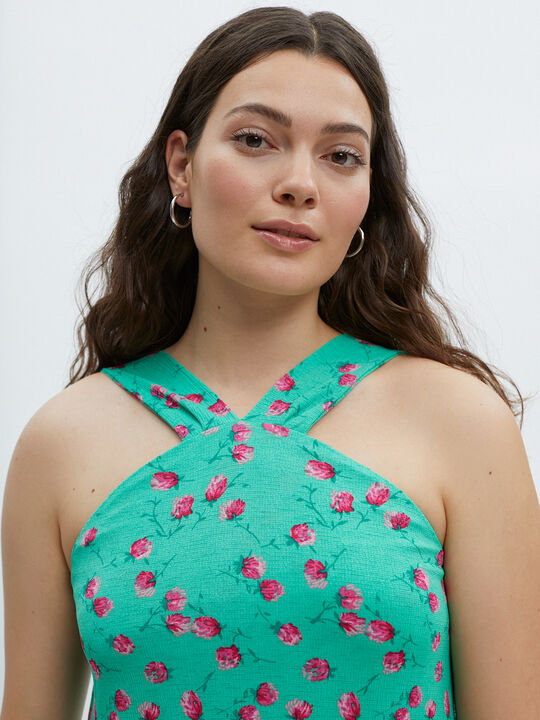 VESTIDO HALTER Verde Brillante image number null