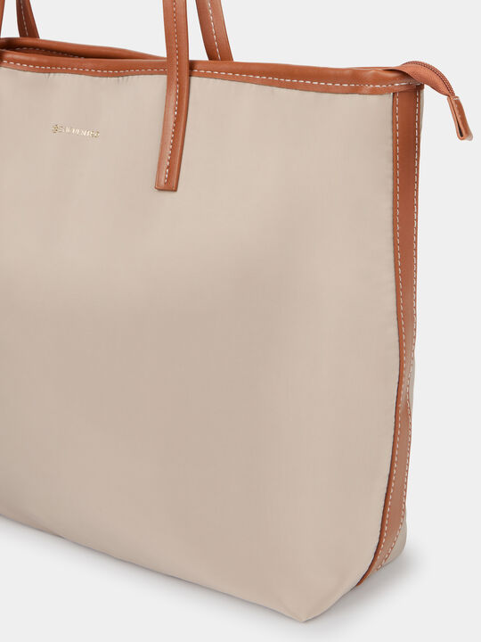 BOLSO SHOPPER COMBINADO PIEDRA OSCURO image number null