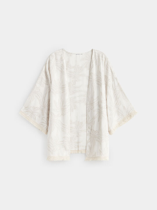 KIMONO CON FLECOS Crudo image number null