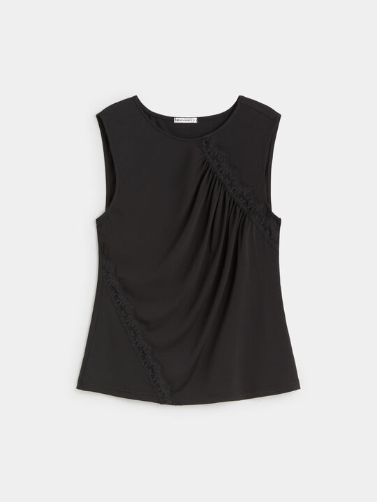 TOP DETALLE ENCAJE Negro image number null