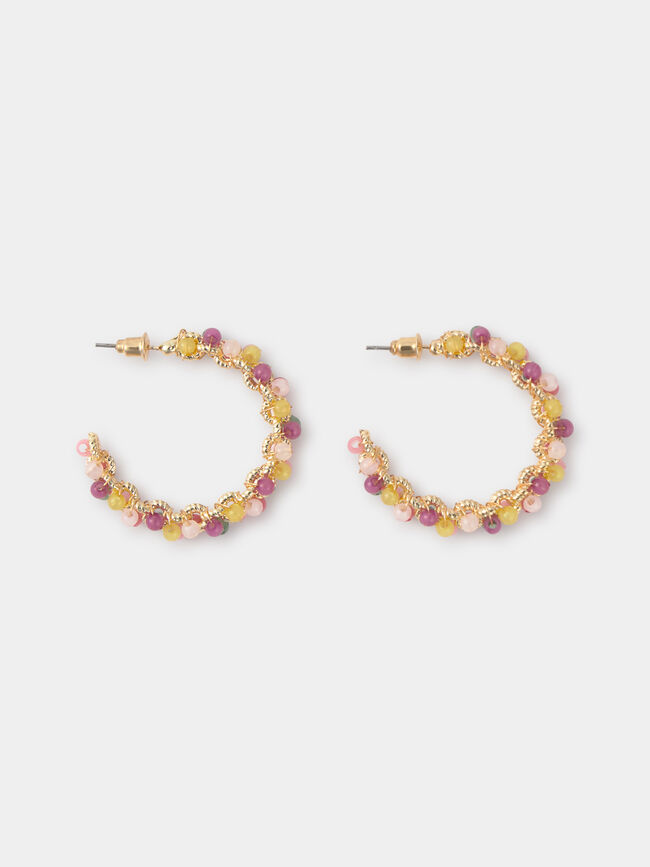 PENDIENTES AROS MULTICOLOR Oro