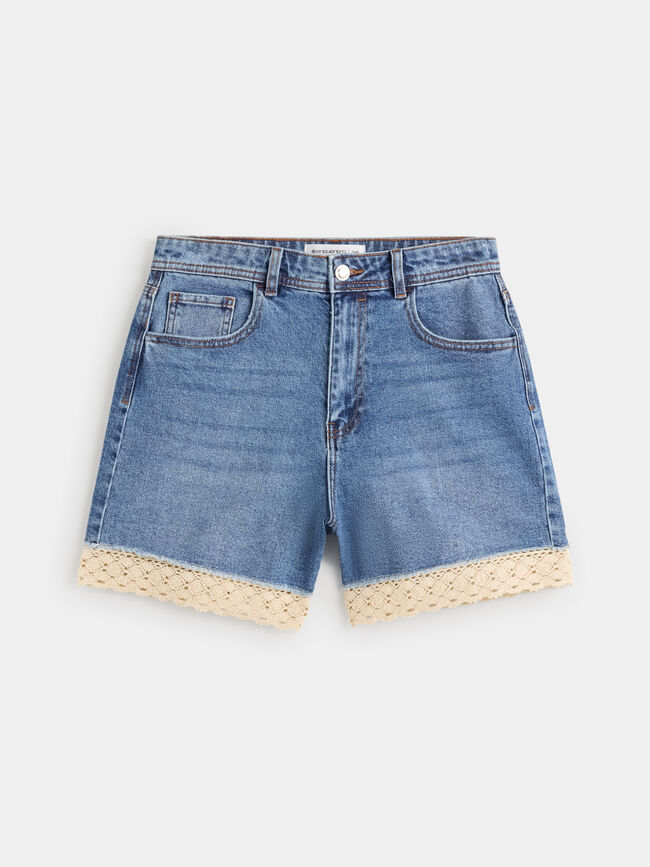 Short vaquero crochet Mid blue