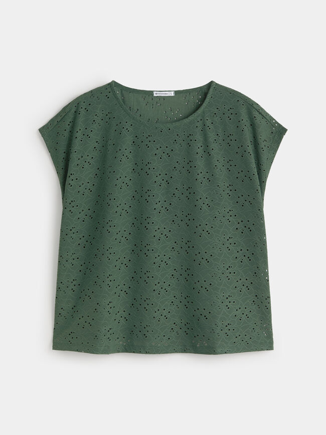 CAMISETA EYELET SISADA Verde Pino