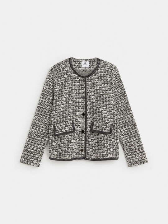 CHAQUETA DETALLE PU Negro image number null