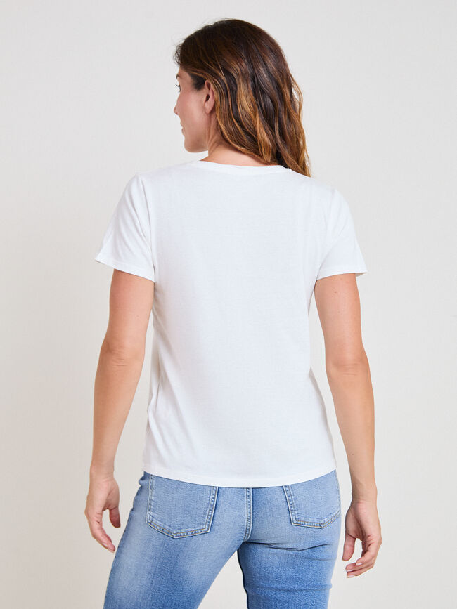 CAMISETA PATCHWORK FLORES Blanco Hueso