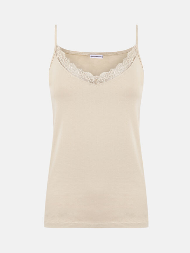 TOP encaje Beige