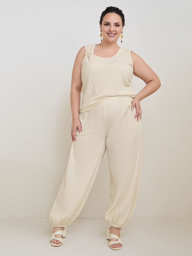 PANTAL&Oacute;N ESTRUCTURA BOMBACHO Blanco Hueso