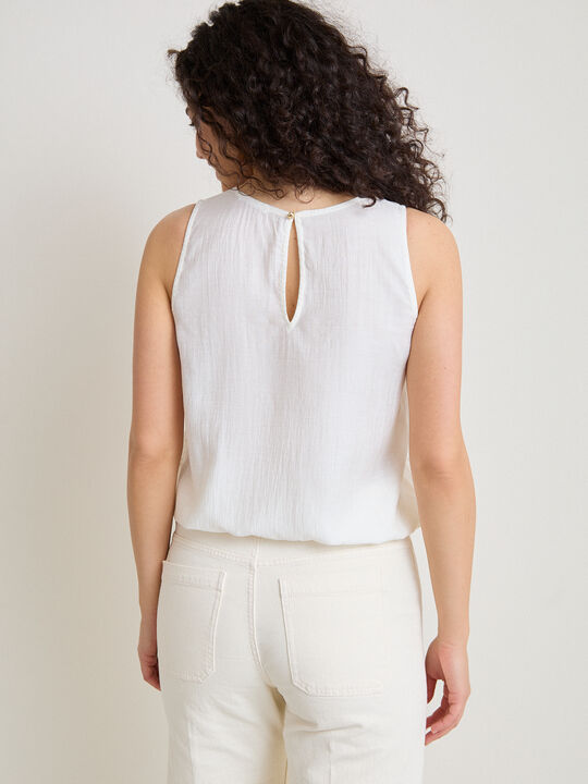 TOP BORDADO LENTEJUELAS Blanco Hueso image number null