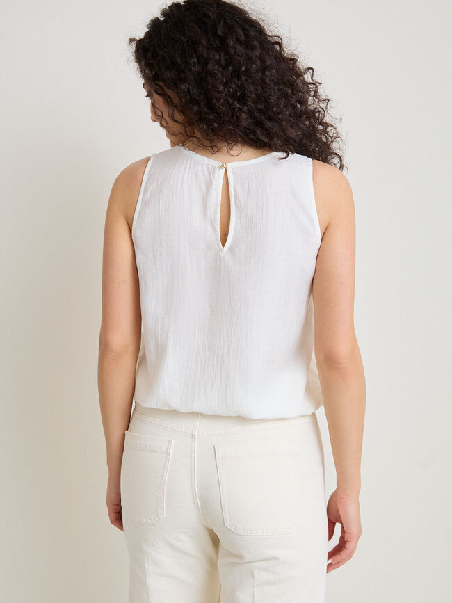 TOP BORDADO LENTEJUELAS Blanco Hueso