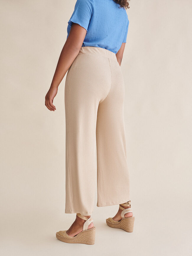 pantalón canalé ancho Piedra oscuro