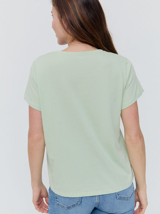 CAMISETA POSICIONAL FLORES Verde Laguna image number null