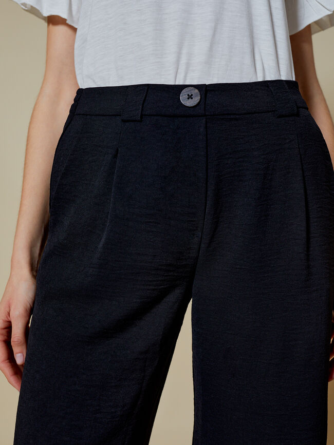 Pantalón palazzo fluido Negro