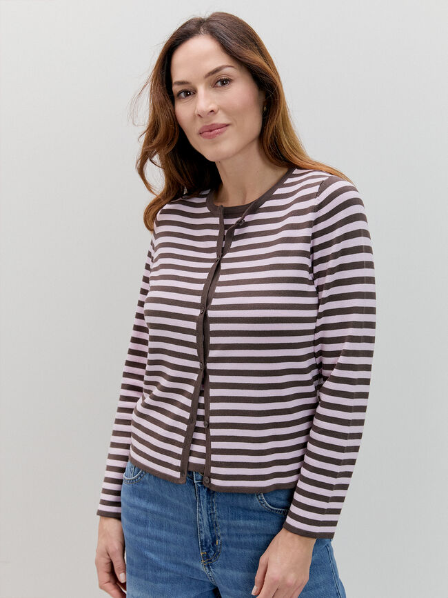 C&Aacute;RDIGAN RAYAS COLORES Rosa