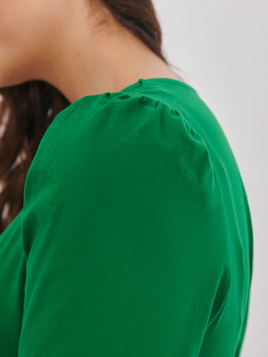 Camiseta manga corta farol cuello redond Verde image number null