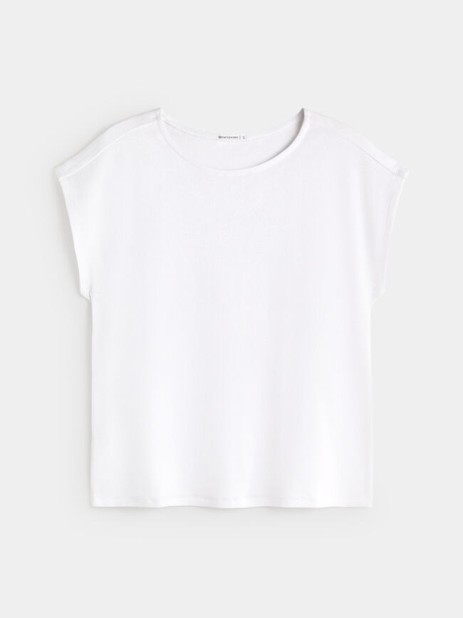 CAMISETA HOMBRO CAIDO Blanco Optico