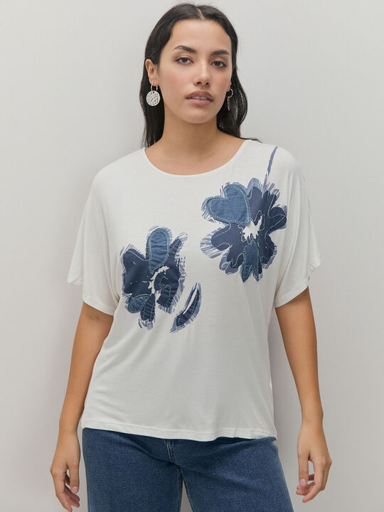 CAMISETA DENIM Blanco Hueso image number null