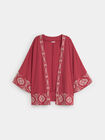 KIMONO FLUIDO BORDADO Rojo Cabaret
