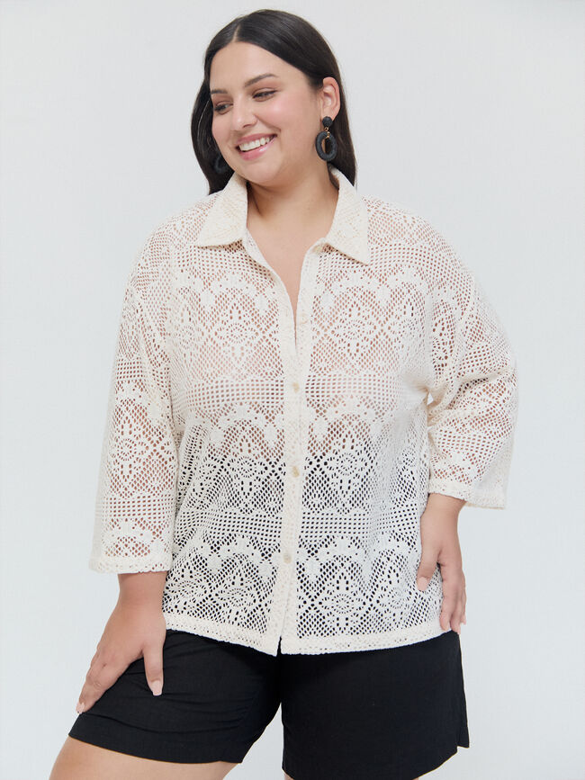 CHAQUETA CROCHET Crudo