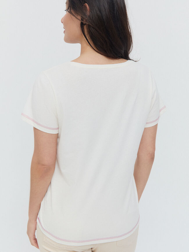 CAMISETA POSICIONAL FLORES Blanco Hueso