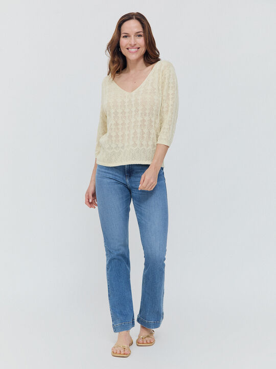 JERSEY PICO BRILLO Vainilla image number null