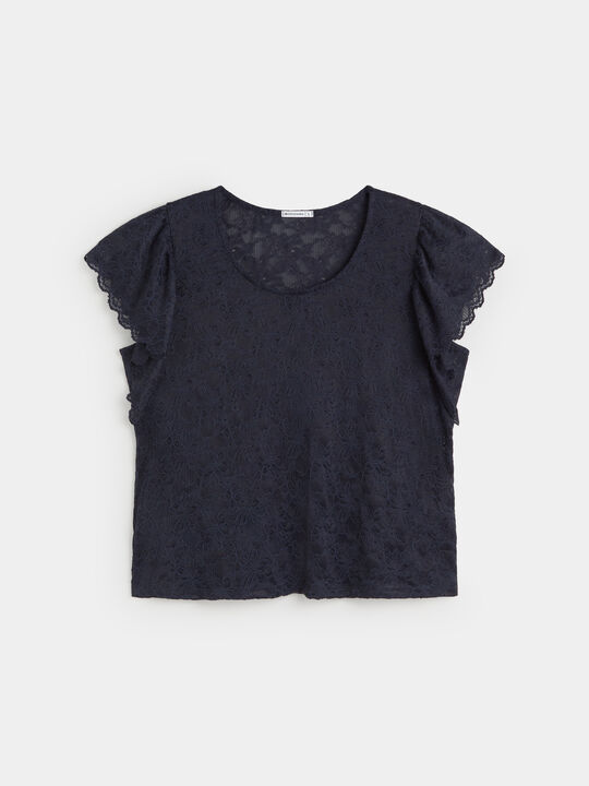 CAMISETA BLONDA MANGA VUELO Azul Marino image number null