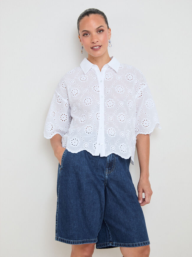 CAMISA BORDADA Blanco Optico