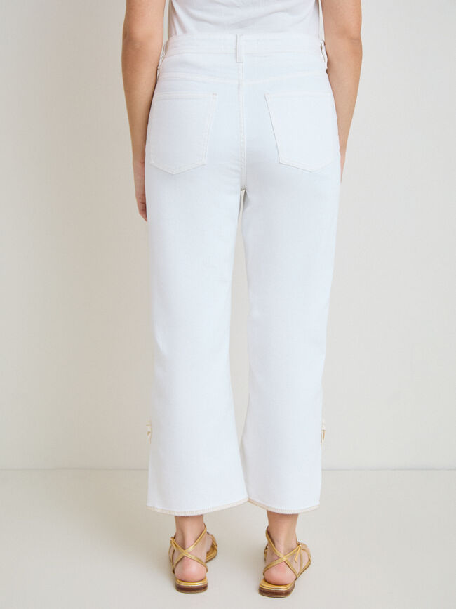 PANTALON DETALLE GANCHILLO Blanco Hueso