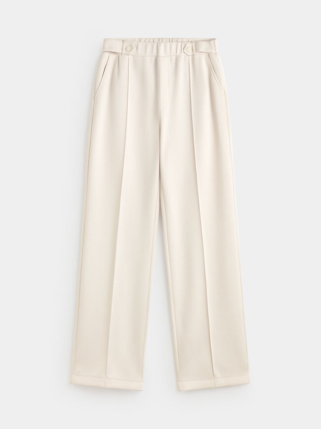PANTALON VESTIR DETALLE Crudo