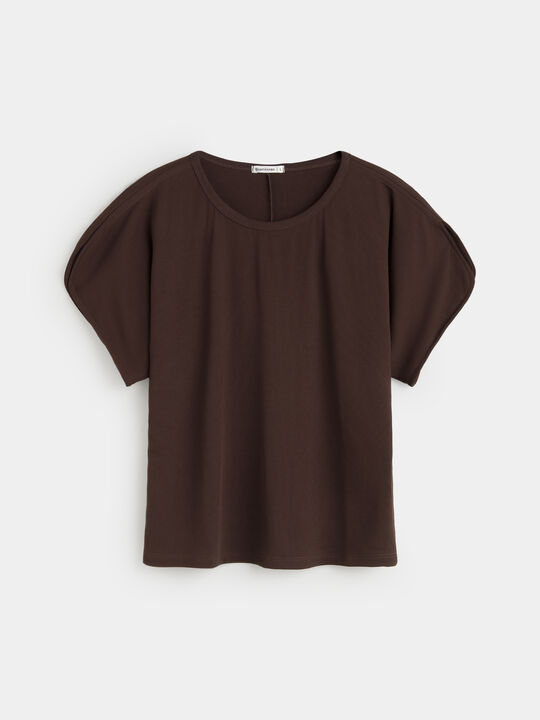 CAMISETA ABERTURAS HOMBRO Marron chocolat image number null