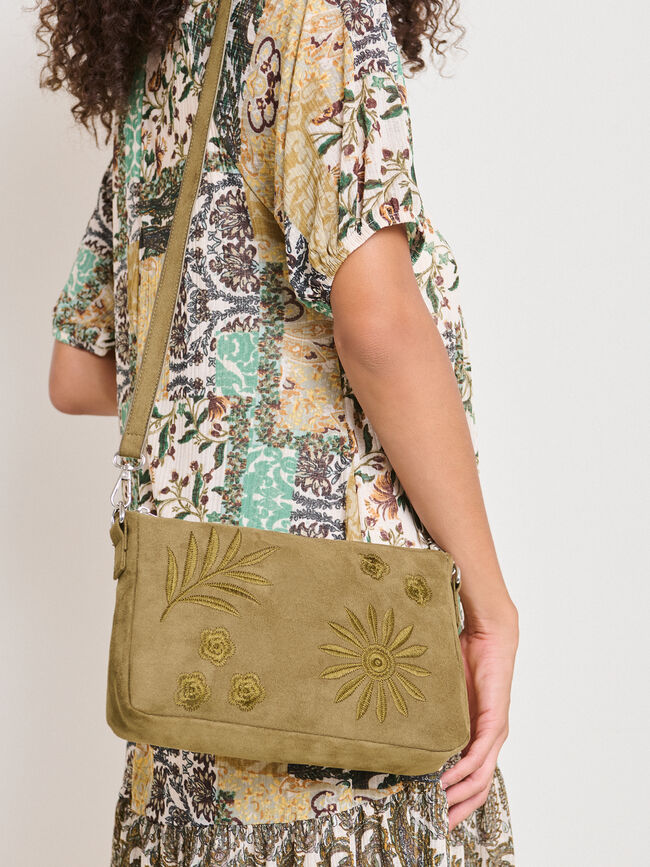 BOLSO ANTELINA BORDADO verde militar
