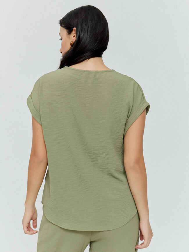 BLUSA ESCOTE PICO Kaki