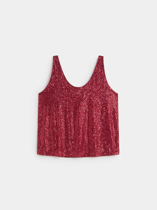 TOP LENTEJUELAS Rojo image number null