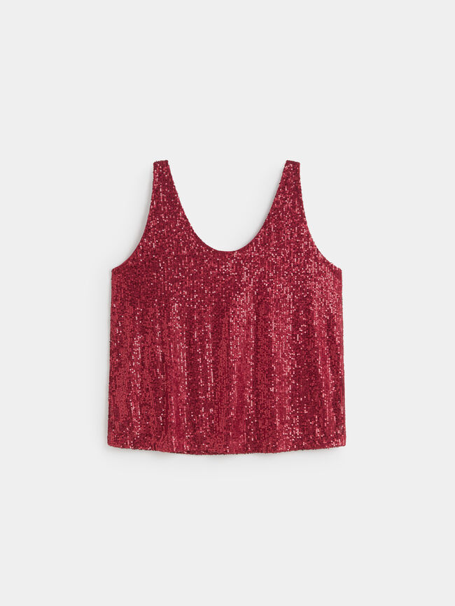 TOP LENTEJUELAS Rojo